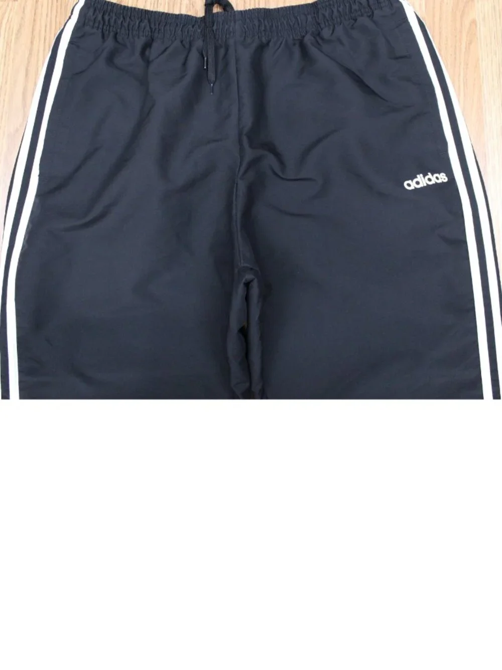 ADIDAS WINDBREAKER JOGGERS POLYESTER ATHLETIC UNLINED PANTS BLACK Sz X-LARGE, XL